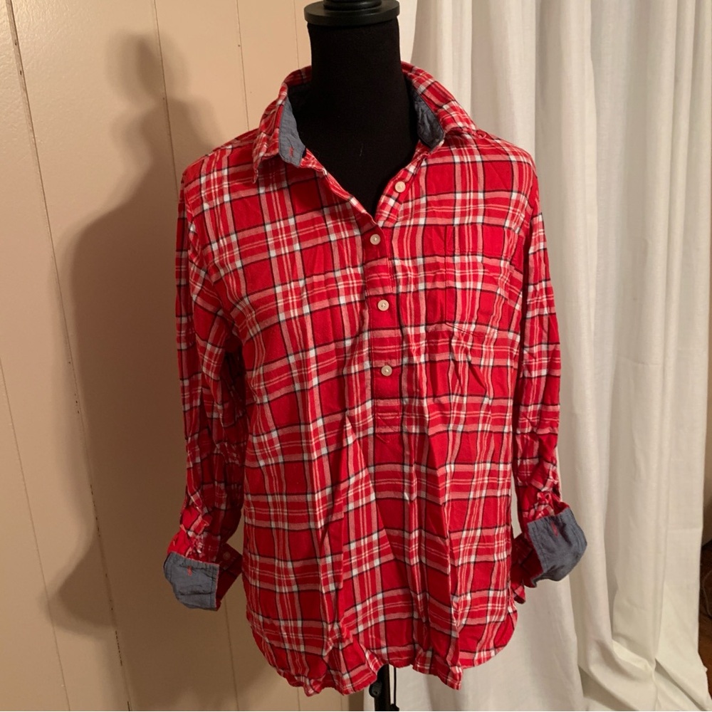 Tommy Hilfiger Red and White Plaid Woman’s Shirt